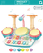 Wholesale Kids Plastic Electronic Drum Set Toy Instrument Rainbow Musical Keyboard