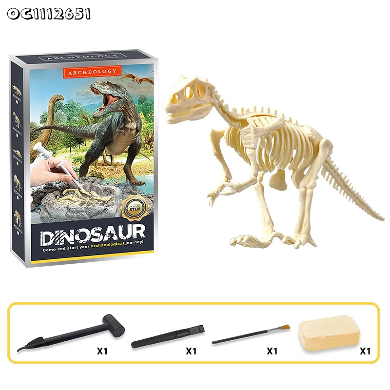 Early Education Archaeological Excavation Tool Fossil Digding and Exploring Plastic Toys Dinosaur Skeleton Toy for Kids