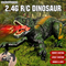 Mist Spray RC Animal Toy Simulation Models Jurassic Tyrannosaurus Rex Dinosaur Light up for Theme Park with 2.4G Remote Control