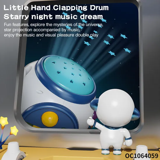 Wholesale Musical Montessori Learning Keyboard Hand Drum 6 in 1 Montessori Custom LED Projector Toy