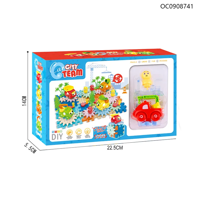 Wholesale DIY Funny Light Popular DIY Plastic Building Block Truck Toys