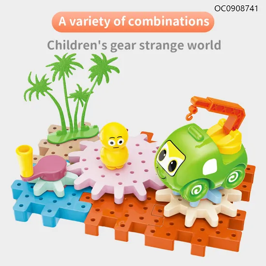 Wholesale DIY Funny Light Popular DIY Plastic Building Block Truck Toys