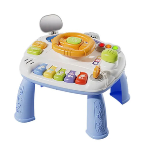 Multifunctional Montessori Battery Operated Toy Soothing Musical Steering Wheel Spinning Educational Activity Toy for Children