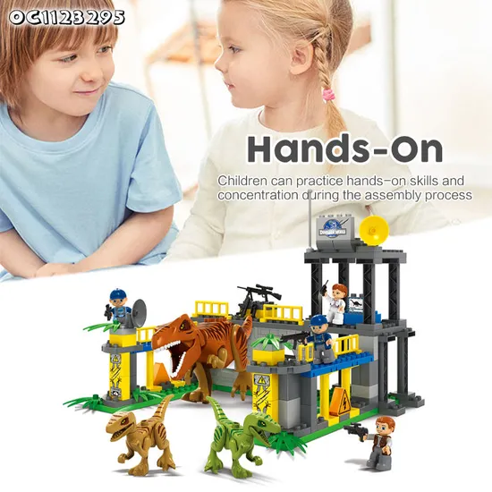 Wholesale Montessori Educational Plastic Mini Dinosaur Building Blocks Toy for Kids