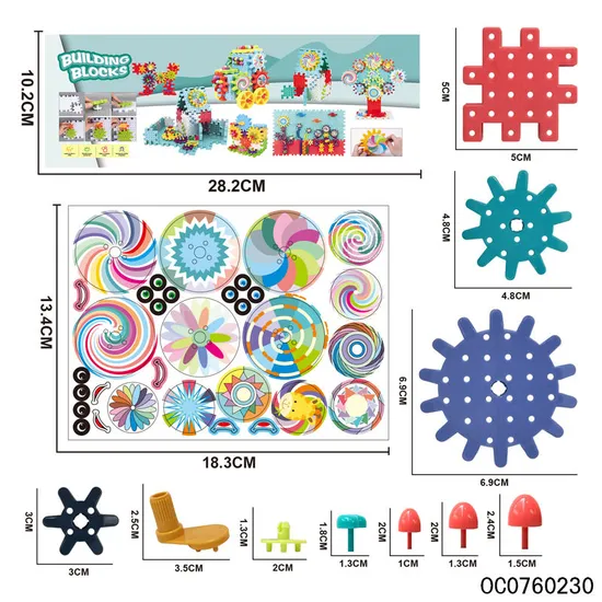 Wholesale Montessori Educational Handmade DIY 3D Plastic Building Block Toy for Kids