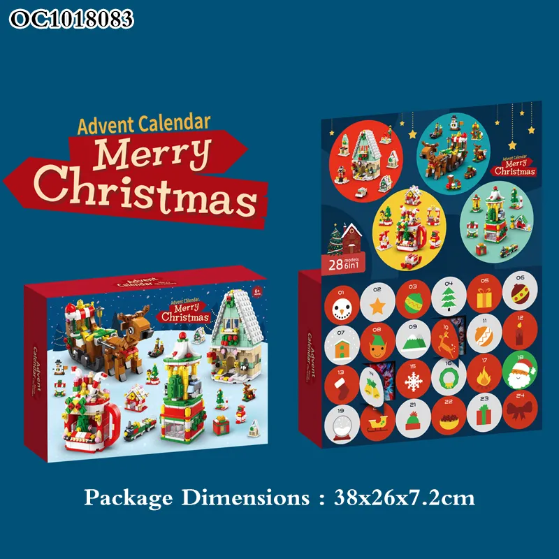 Wholesale Montessori Christmas Custom Block Plastic Building Blocks Set Cartoon Mini Toys for Kids Gift