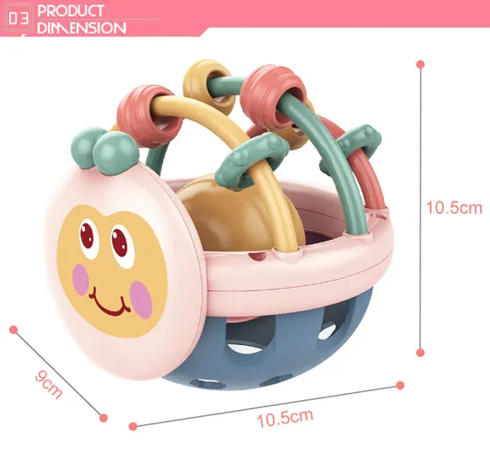 Wholesale Montessori Silicone Activity Ball Custom Rattle Teether Educational Baby Toys