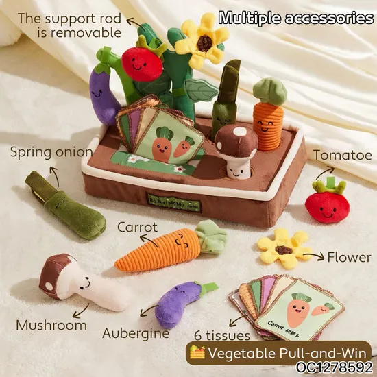Wholesale Children Learning Plane Soft Montessori Soft Plush Vegetable Stuffed Toy