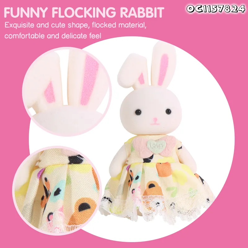 Wholesale Soft Animal Stuffed Mini Plush Rabbit Dolls Children Montessori Pretend Educational Toy