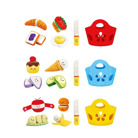 Wholesale Children Stuffed Play Educational Custom Interactive Plush Cutting Food Toy for Baby