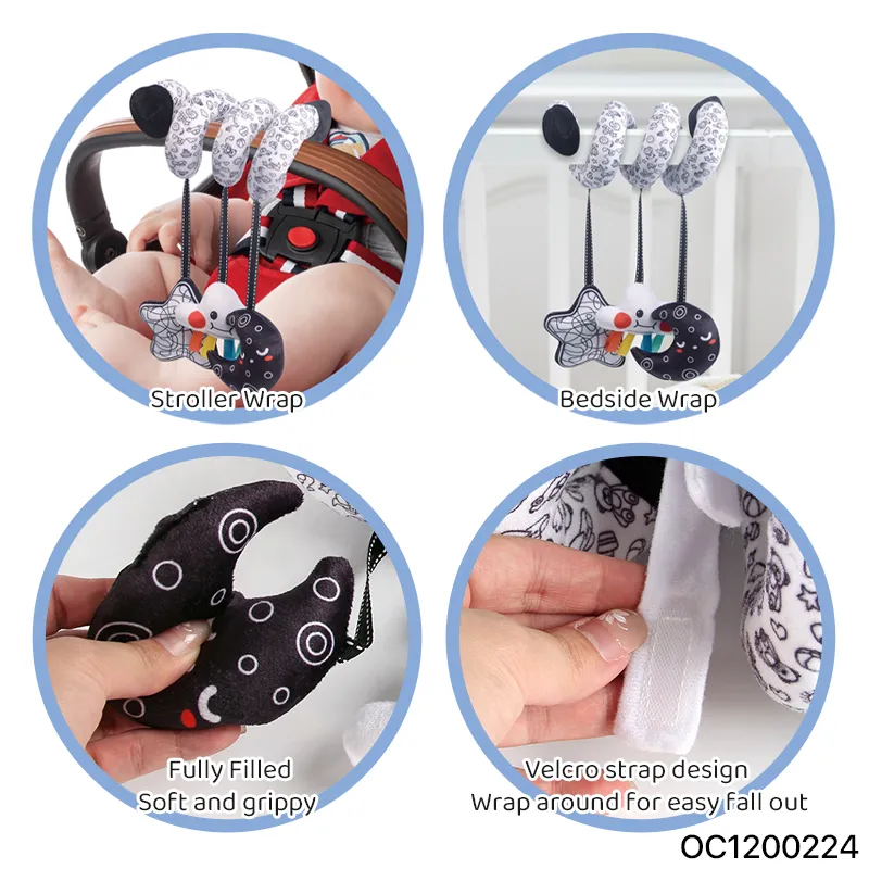 Wholesale Plush Stuffed Rotating Baby Soft Spiral Plush Baby Sensory Toy