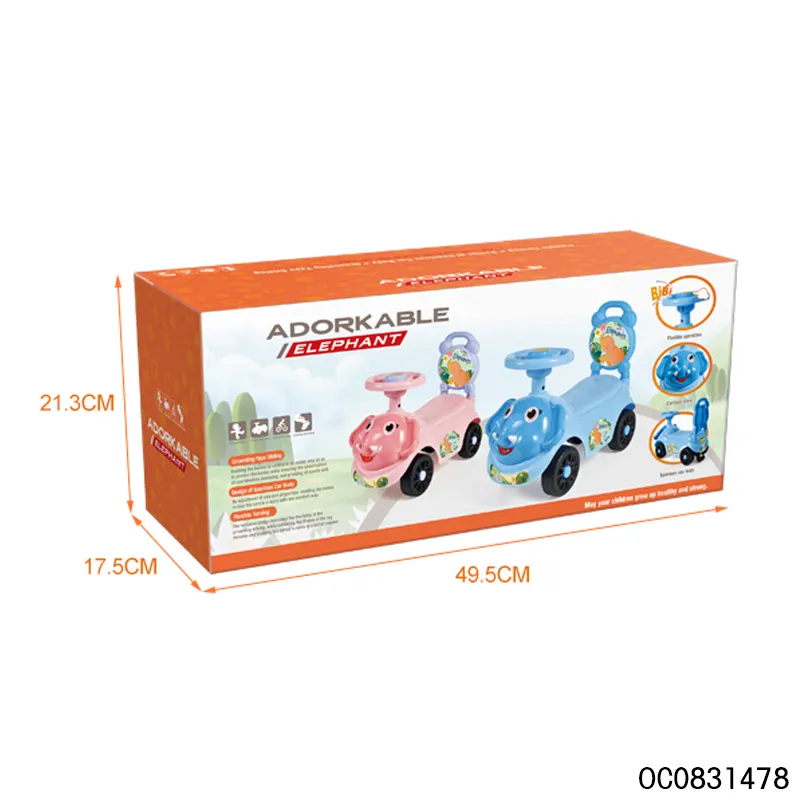 Wholesale Plastic Kids Children Cartoon Baby Ride on Toy Swing Car