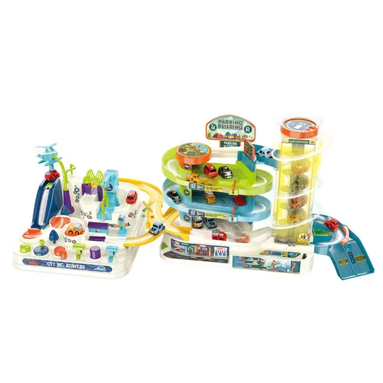 Kids Board Games Table Race Track Electric Car Parking Lot Park Play Adventure Toy