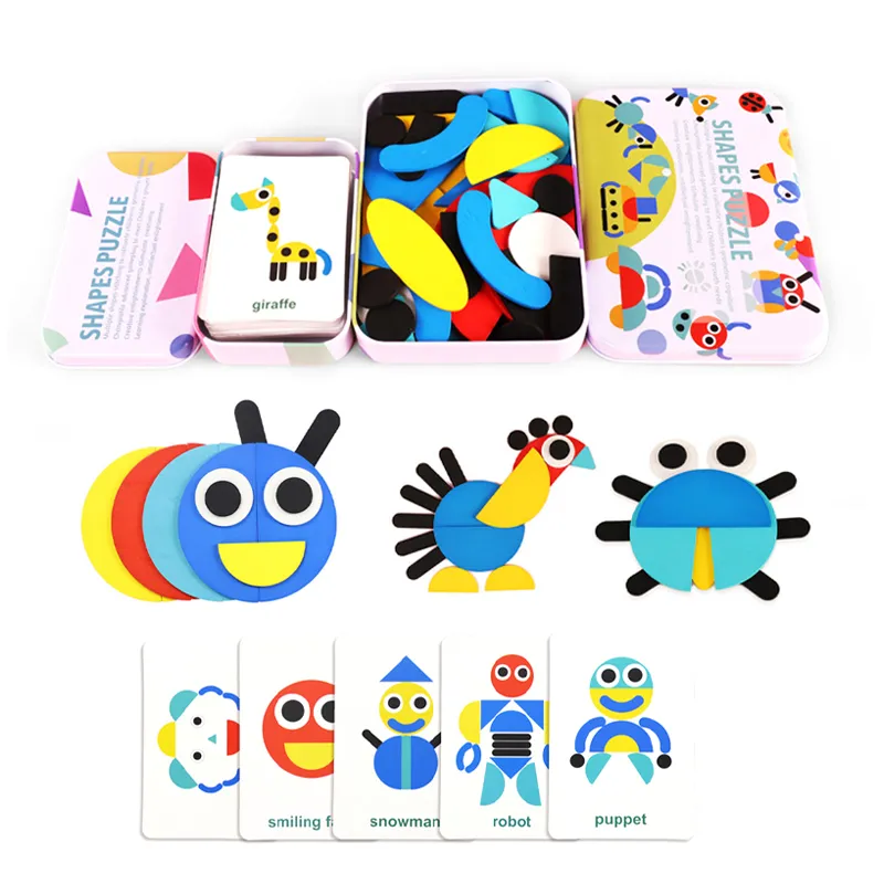 Custom Puzzle Brain Games Board Cards Wooden Animal Jigsaw Puzzle Children Games Toy for Kids