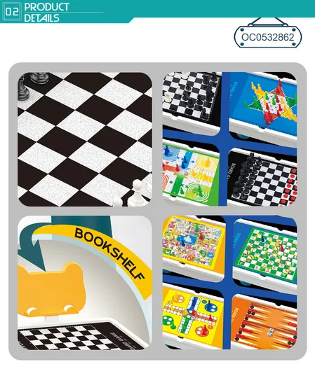 Wholesale Family Classic Kids 8 in 1 International Play Chess Board Game for Childrens