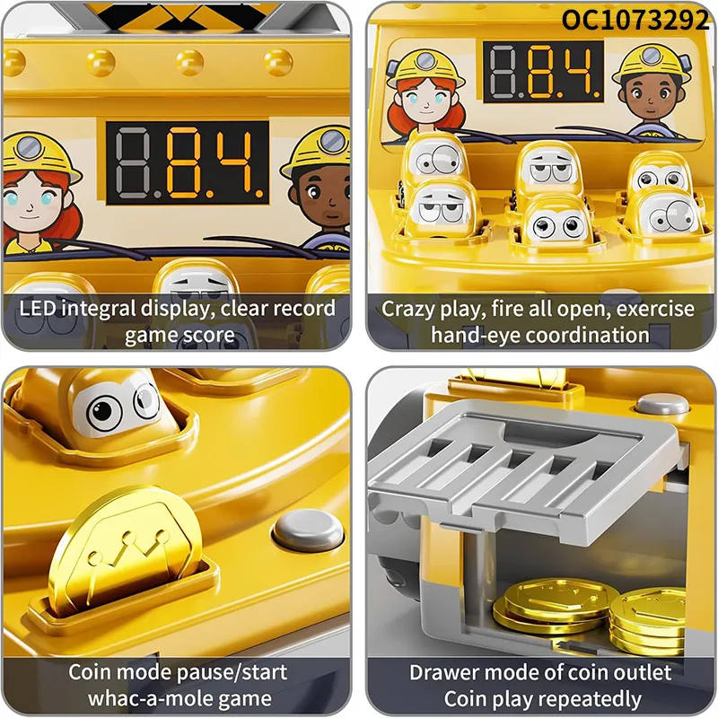 Wholesale Montessori Interactive Educational Plastic Whack a Mole 2 Players Kid Educational Toy