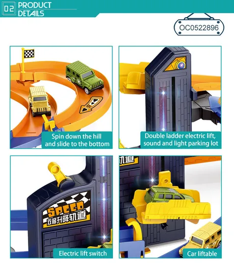 Light up Racing Toy Game Plastic Sliding Tracks Assembly Toy for Cars