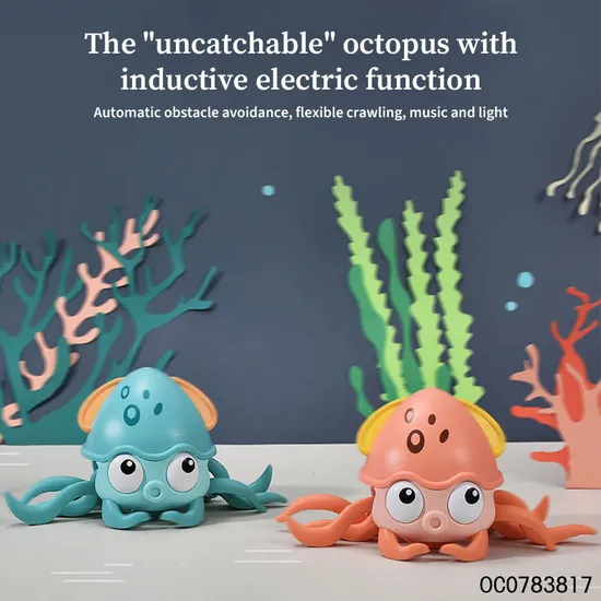 Wholesale Plastic Children Electric Musical Cute Sensing Crawling Crab Animal Baby Toys