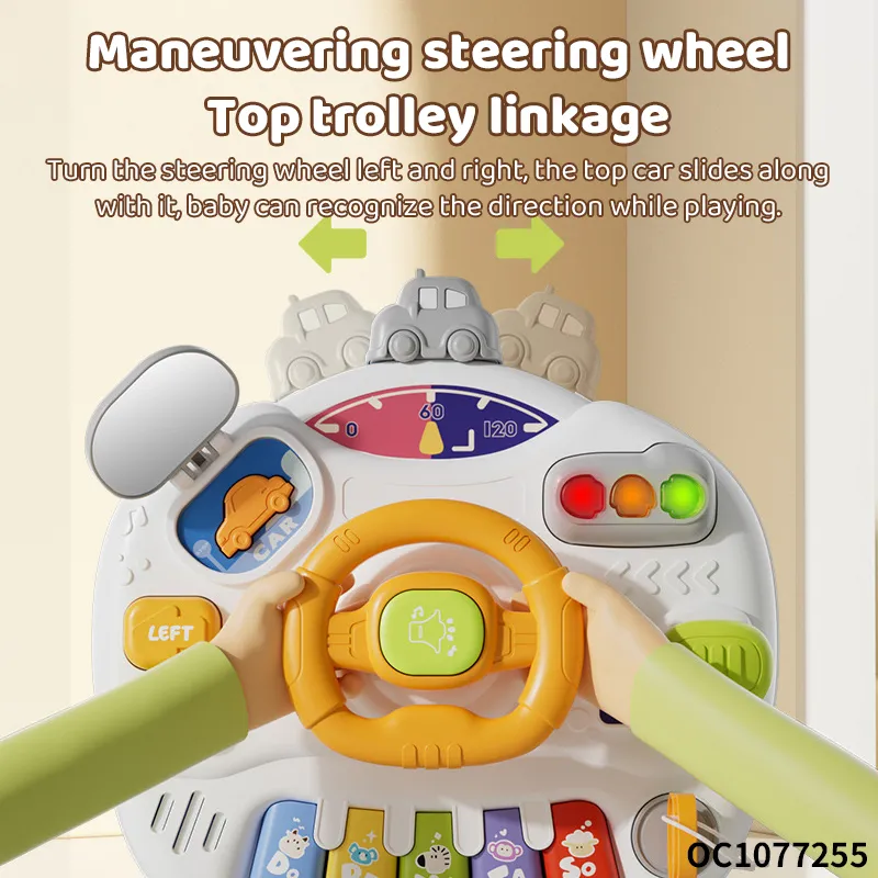 B/O Children Educational Electric Driving Plastic Baby Steering Wheel Board Montessori Toys
