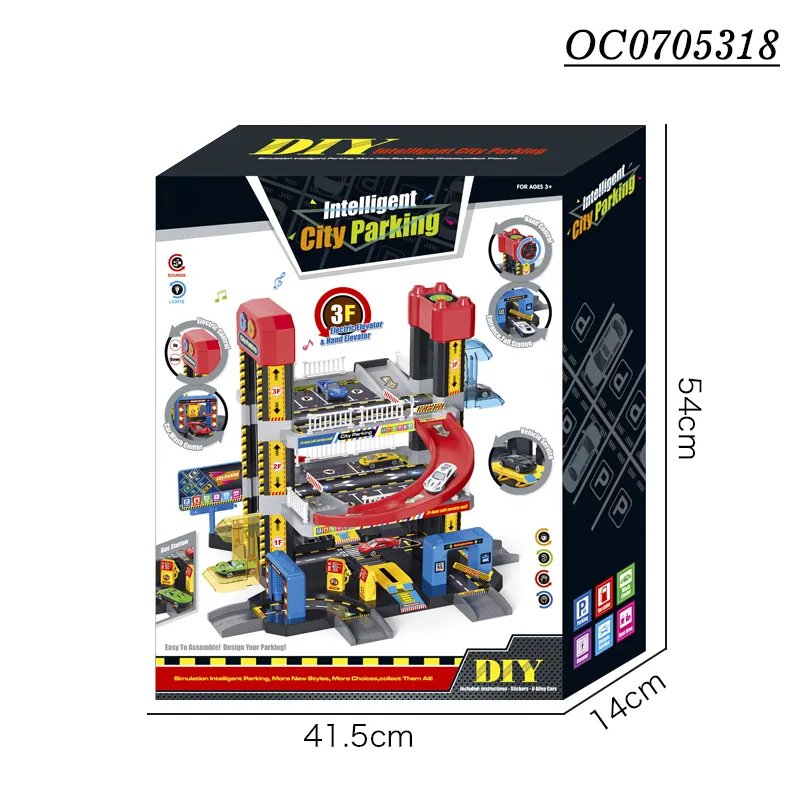 3 Floors Electric Slide Track Assembly Children Parking Lot Toys