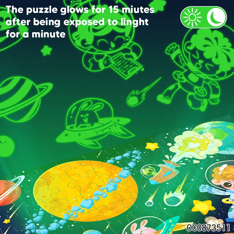 96PCS Glow in The Dark Jigsaw Puzzles Educational Manufacturers Toy for Children