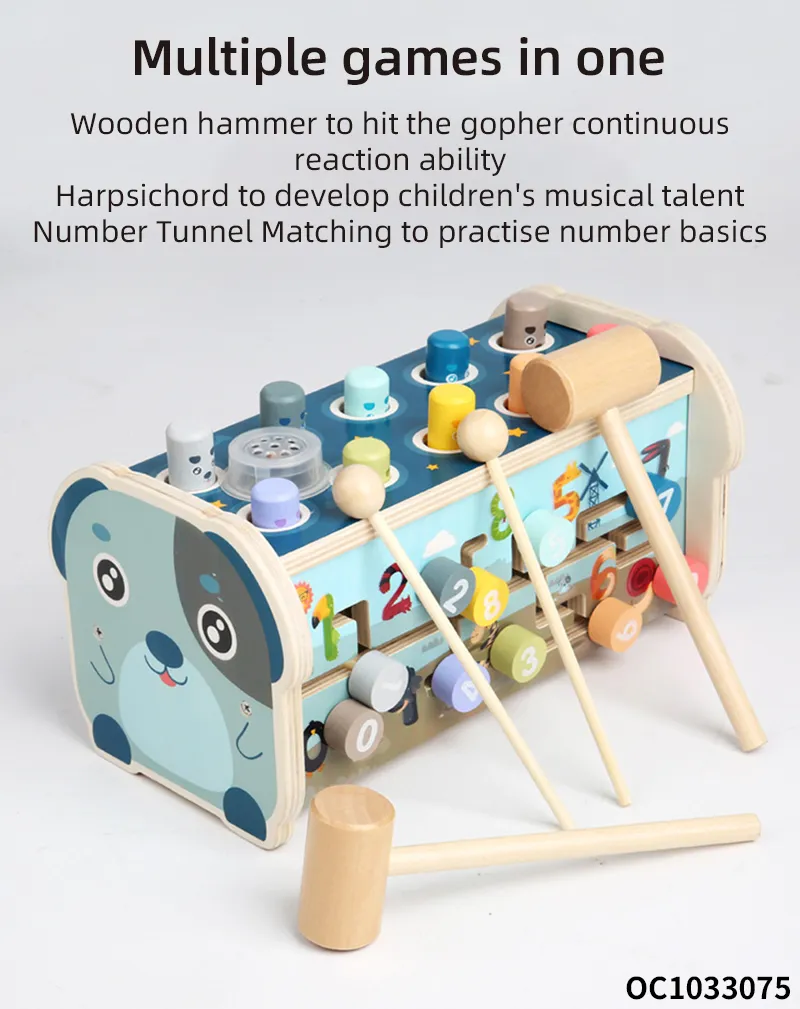 Wholesale Classic Family Music Whack a Mole High Quality Wooden Board Montessori Education Toys Game