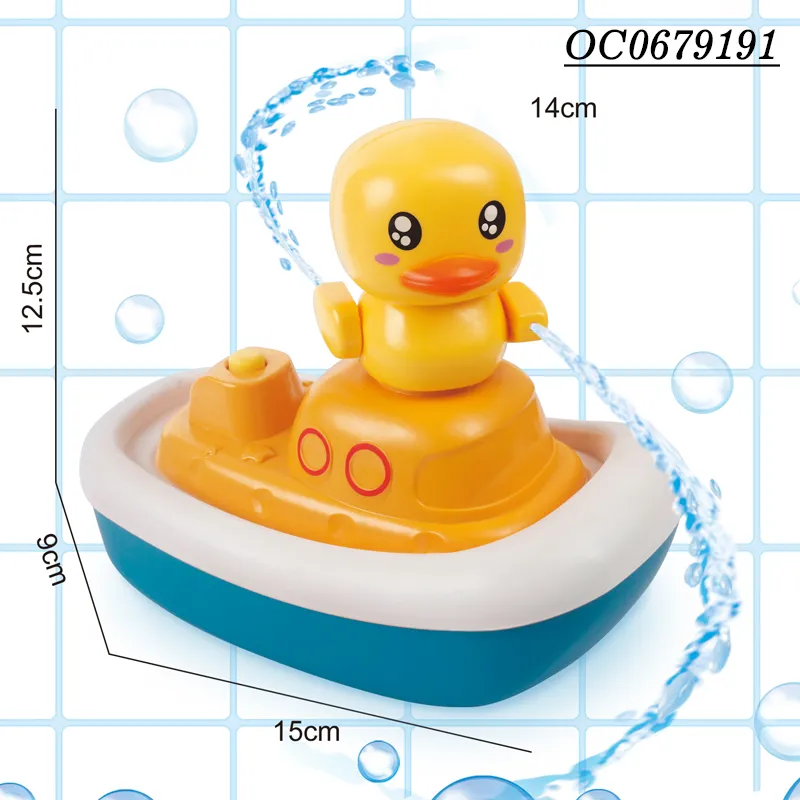 Wholesale Battery Animal Powered Summer Pool Water Spray Game Duck Bath Toys Plastic Bath Duck for Kids