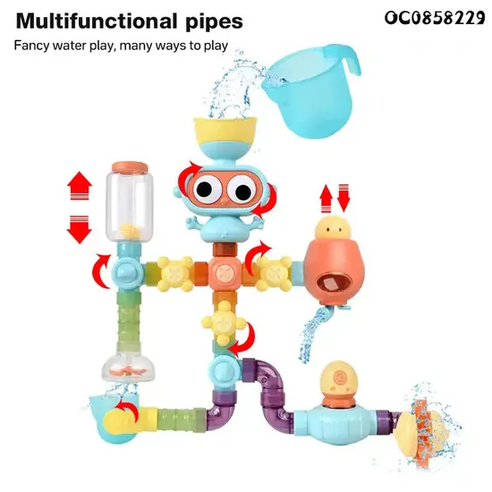 Wholesale Shower Children Water Game Bathroom Baby Bath Shower Wall Plastic Bathtub Toy