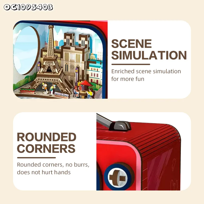124PCS DIY Board Games New Building Scale Model Children Toys and 3D Puzzle Wooden Toy for Children
