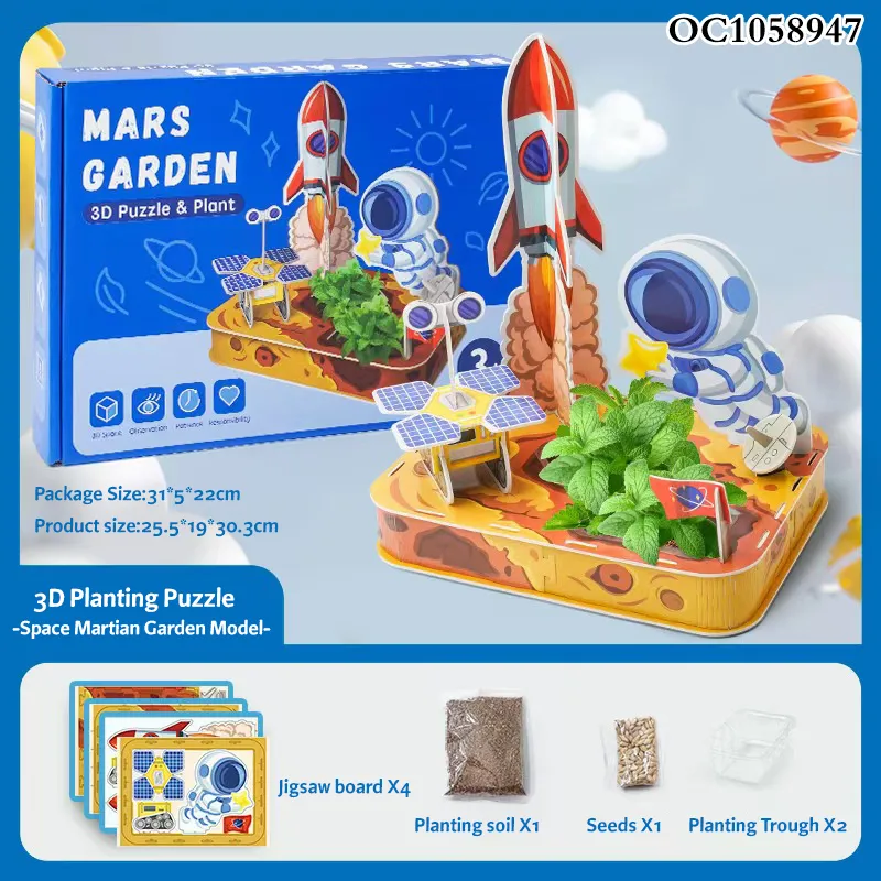 Custom Printing Educational Cardboard Jigsaw Puzzle Manufacturers Game Montessori Cubes Space 3D Puzzle Toy for Sale with Astronaut