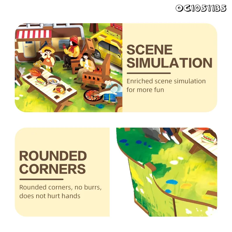 97PCS 3D Puzzle Maker DIY Jigsaw Puzzle Board Educational Personalized Kids Wooden Rotatable Song Music Box Toy Made in China