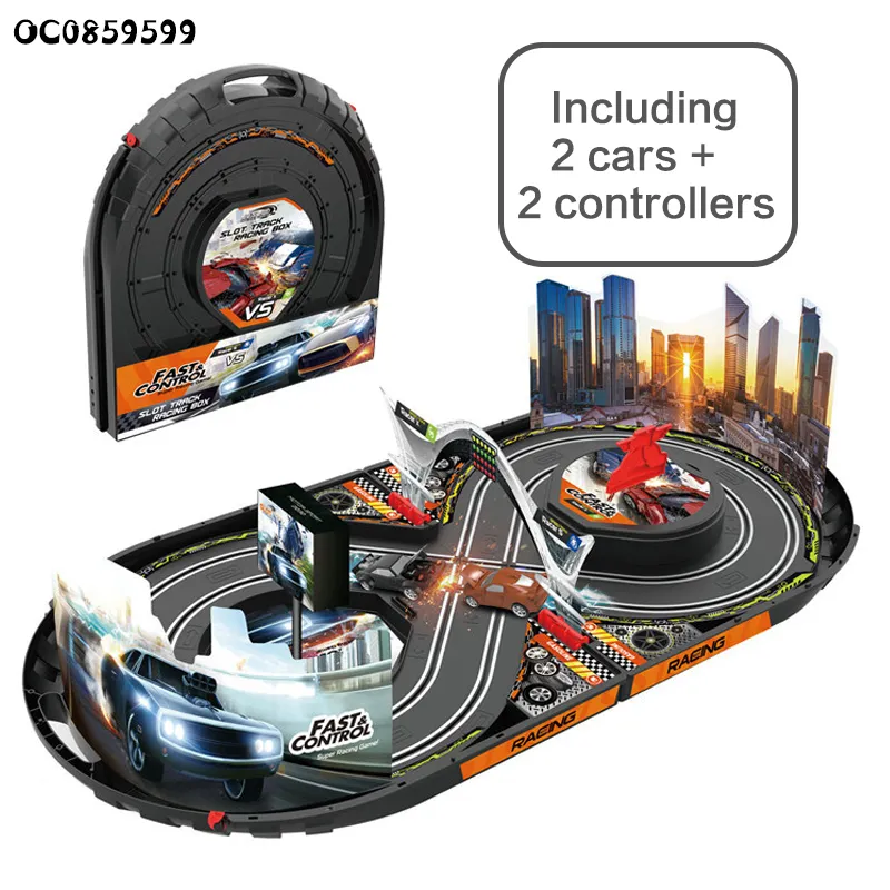 DIY Portable Race Track Toys Rails Car Electronic Game Product Novelty Toys