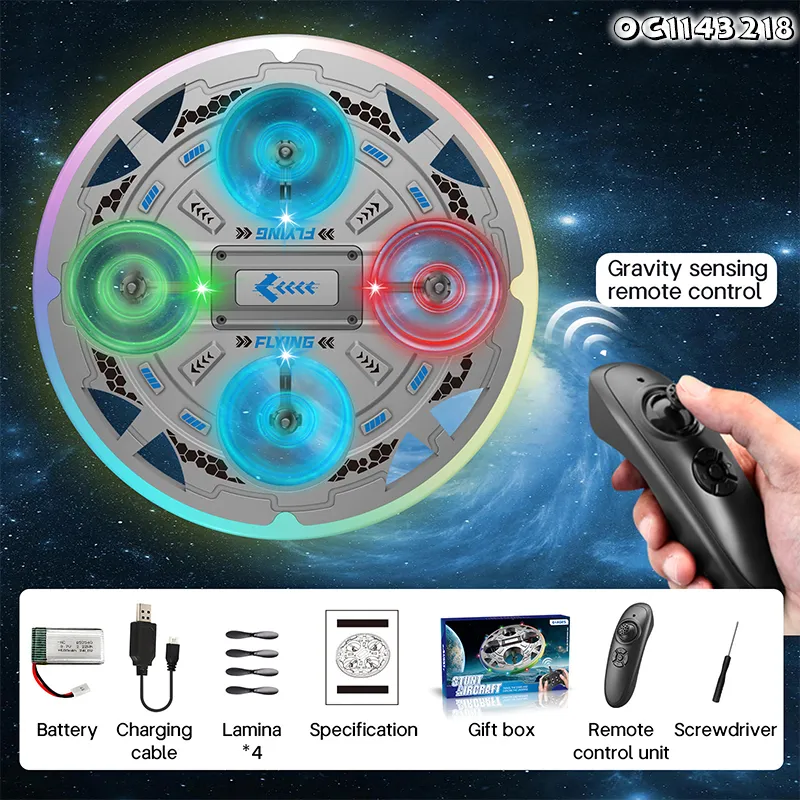 Wholesale Controlled Children DIY RC Remote Control Quadcopter Light up Flying Drone Toys for Kids