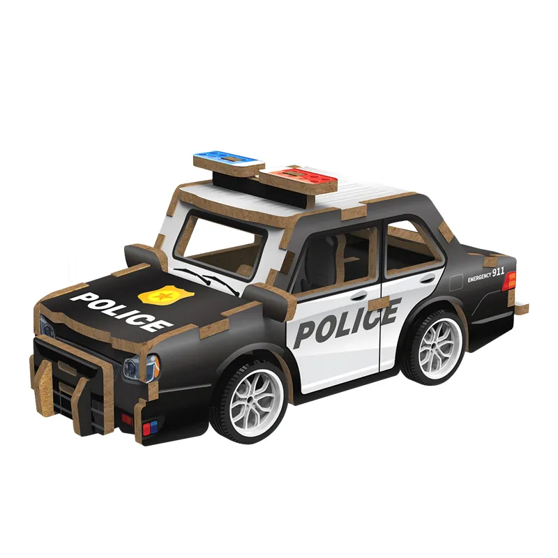 Children Educational 3D Wooden Jigsaw Puzzle Small Car Toys for Kids