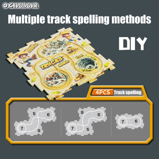 Wholesale Engineering Toy Truck Educational Indoor Construction Jigsaw Puzzle Train Race Car Track Toy Truck Toy with Slots