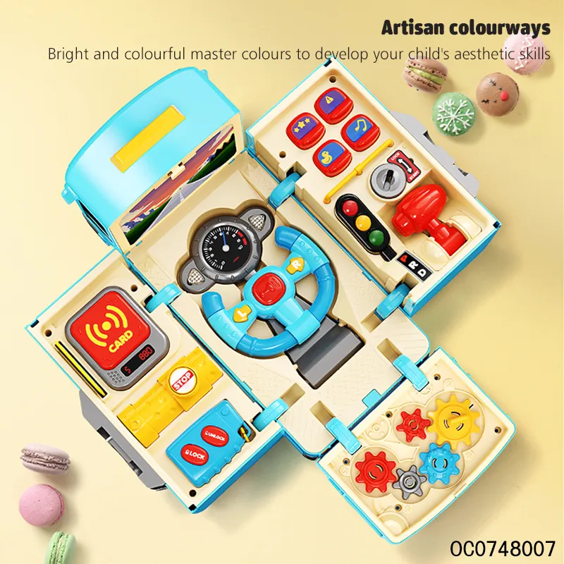 Interesting Interactive Montessori Baby Cartoon Kids Children Educational Steering Wheel Toy