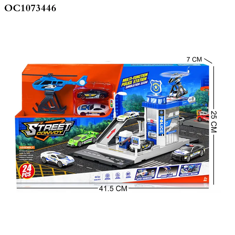 Kids Boys Gift Items Railway Racing Play Car Tracking Game Parking Lot Station Toys with Plane and Alloy Car