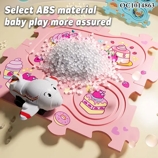 Educational DIY Assembling Electric Slot Train Toys Puzzle Jigsaw Rail Car Toy 4 Theme Kids Puzzle Racer Track Set Toy