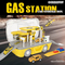 Catapult Racing Car Track DIY Adventure Toy Simulation Gas Pump Kids Pretend Play Game Mini Plastic Electric Gas Station Toy