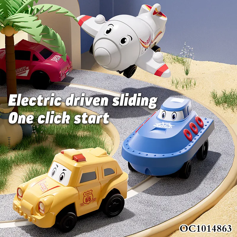 Educational DIY Assembling Electric Slot Train Toys Puzzle Jigsaw Rail Car Toy 4 Theme Kids Puzzle Racer Track Set Toy