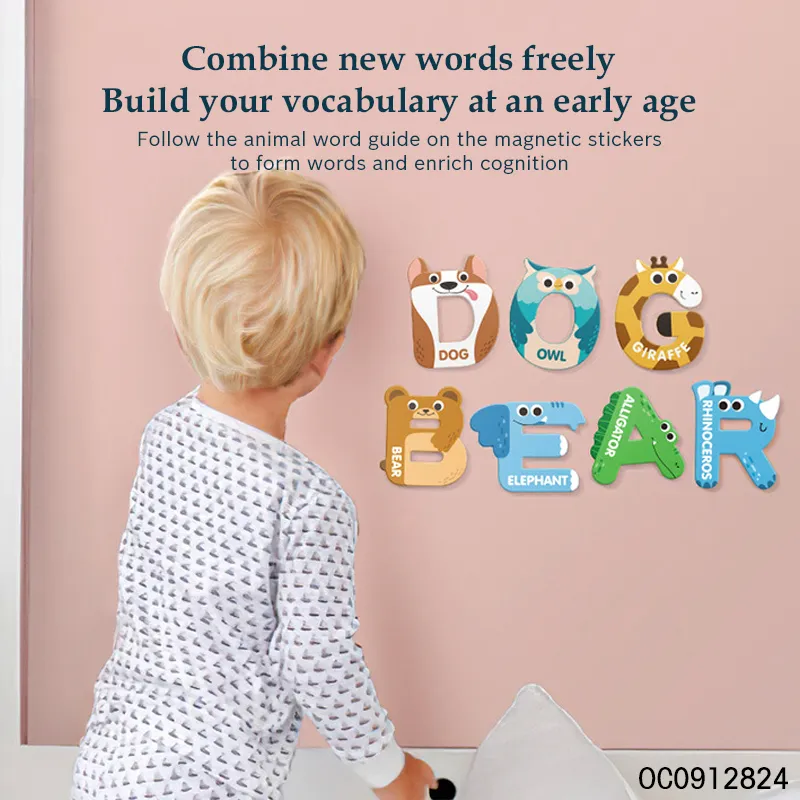 Abcd Cognitive Magnetic Toys Alphabet Animal Puzzle Board Games for Kids Educational