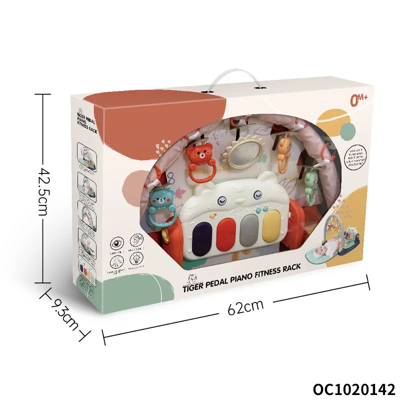 Wholesale Baby Waterproof Play Gym Mat Baby Floor Mat Baby Activity Mat Musical Hanging Rattle Mat with Pedal Piano