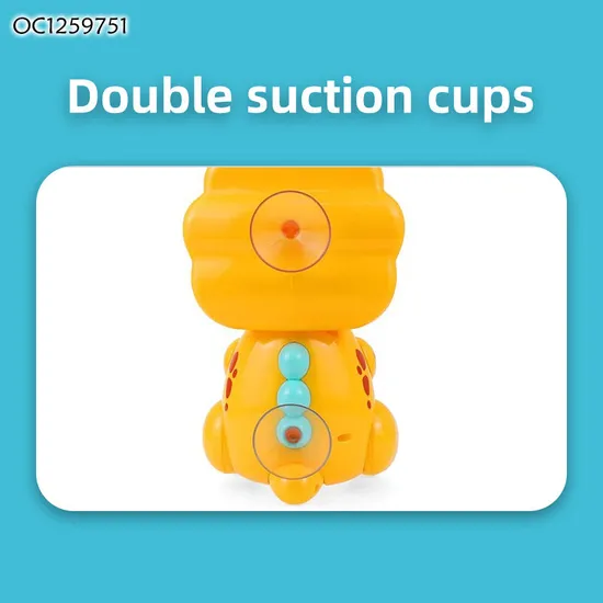 Kids Indoor Water Play Dinosaur Squirt Bath Toys Baby Shower Games for 12 Month Old with Double Suction Cups Hanging Wall
