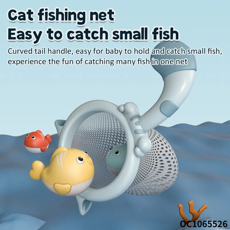 Interactive Water Play New Small Plastic Baby Shower Game Gifts Fishing Net Toys Game with Fishing Rod and Fish