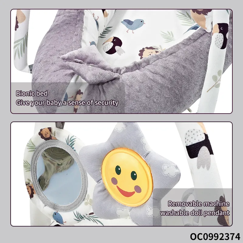 Non-Toxic Eco Friendly Baby Gym Soft Play Mat Foldable Musical for Floor Activity Play Mat with Hanging Rattles