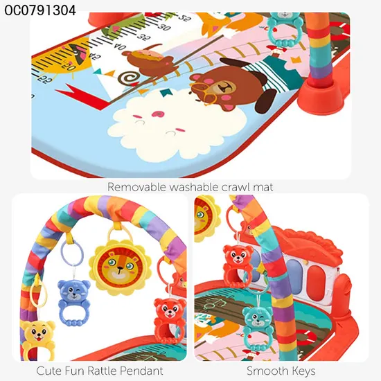 Musical Piano Keyboard Training Electric Baby Products Sensory Foldable Crawling Activity Music Play Mat
