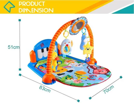 High Quality Pedal Piano Crawling Carpet Mat Newborn Baby Musical Activity Play Mat with Plush Toy