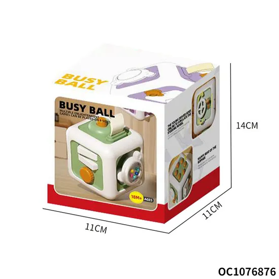 Competitive 6 Sides Musical Square Early Learning Cartoon Board Game Busy Activity Cube for Toddler 8 in 1 Montessori