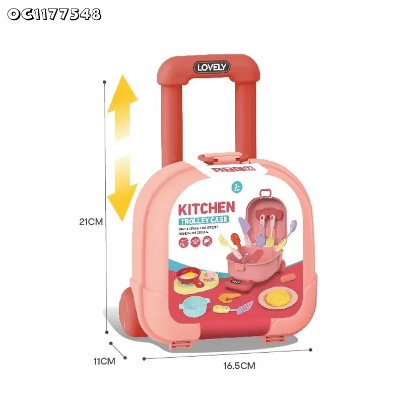 Kids Toddler Educational Pretend Cooking Games Play Set Happy Kitchen Toys for Sale with Plastic Tableware and Simulation Food