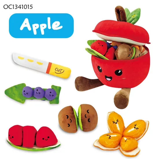 Newborn Babies Montessori Cutting Fruit Vegetable Cognitive Classification Toy Games Set Fruit Custom Logo Plush Toy with Sound